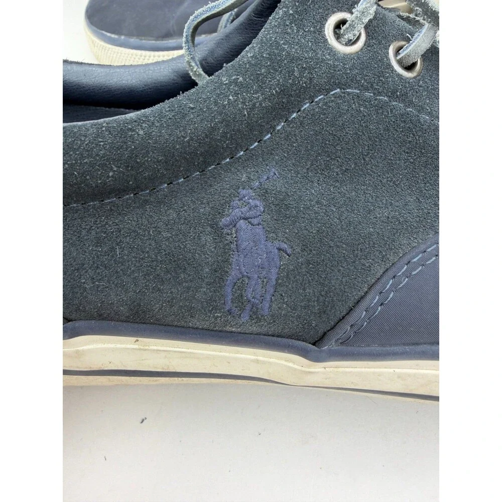 Polo Ralph Lauren Vaughn Sneakers Men's 10D Navy Suede Canvas Lace Up Shoes